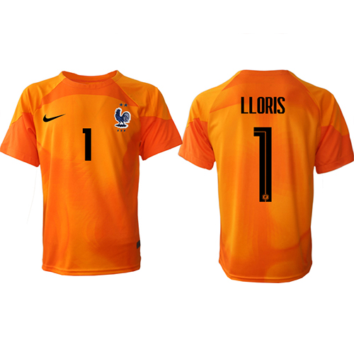 Frankrike Hugo Lloris #1 Keeper Fotballklær Hjemmedrakt VM 2022 Kortermet